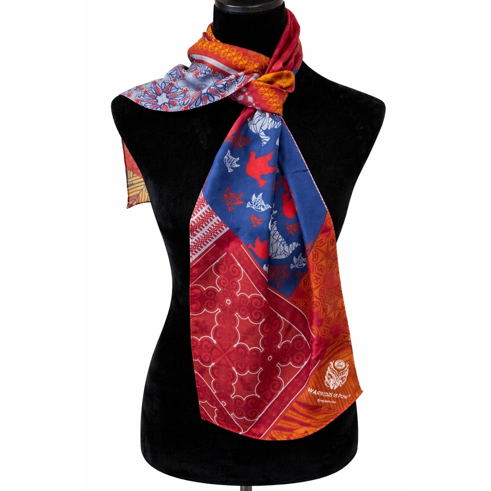 Ford Warriors In Pink Breast Cancer Womens Rectangular Scarf One Size Pink Satin